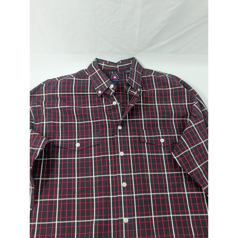 Panhandle Slim Men's Button Up Front‎ Black White Plaid Size Large